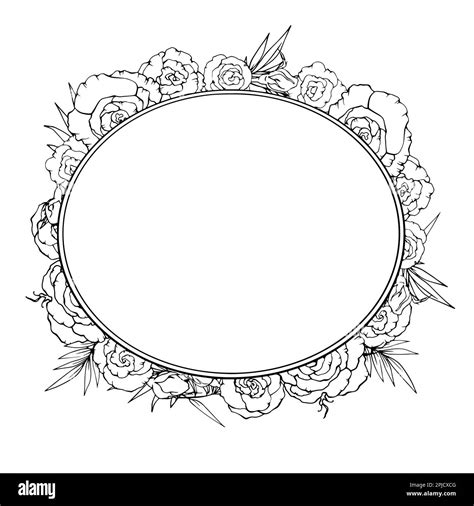 Vector graphics. Linear freehand drawing of a wreath of roses. From the collection HAIR ...