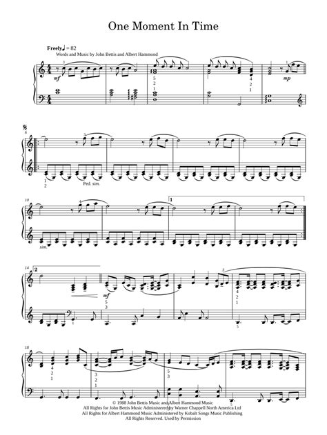 One Moment In Time Sheet music for Piano by Whitney Houston Official | MuseScore.com