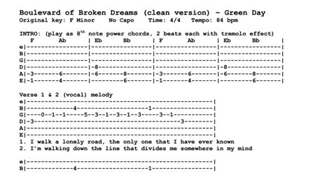 Green Day - Boulevard of Broken Dreams (tabs).pdf - Google Drive