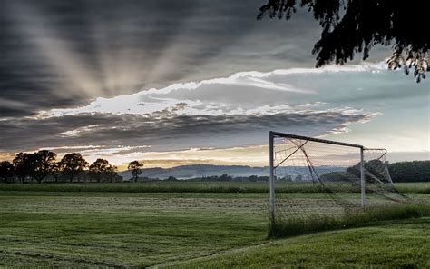 sunrise, Goal, Clouds, Soccer Pitches Wallpapers HD / Desktop and Mobile Backgrounds