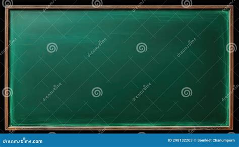 Blank Green Board, Wooden Frame, School Empty Blank Greenboard with Chalk Traces Stock ...