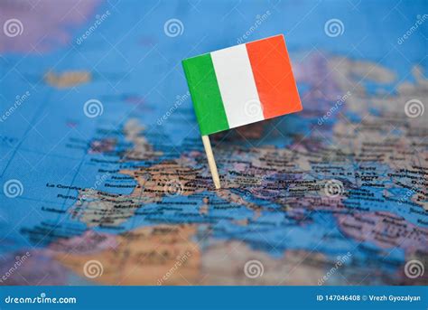 Map with flag of Italy stock photo. Image of geography - 147046408