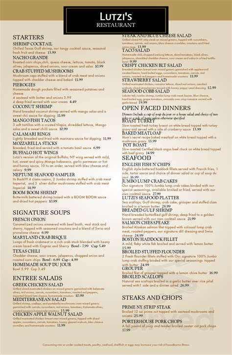 Lutzi's Courtyard Cafe menu in Easton, Pennsylvania, USA