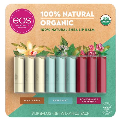 eos USDA Organic Smooth Lip Balm, 9 Stick Pack - Walmart.com - Walmart.com