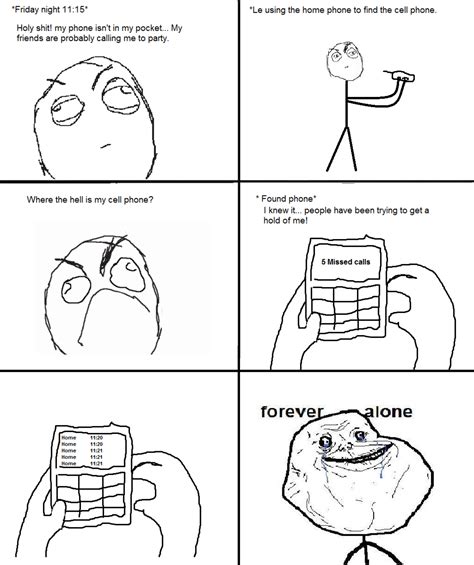 Forever alone... finding your cellphone - Rage [COMIC] - Give Up Internet!