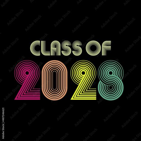 Class of 2028. vintage style Lettering Vector illustration. Template ...