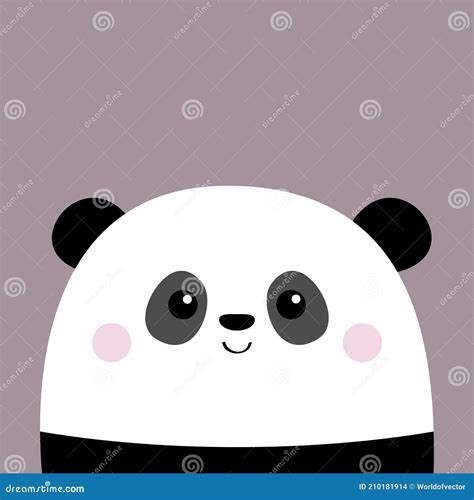 Cute Panda Bear. Funny Head Face. Pink Cheeks. Kawaii Cartoon Character ...