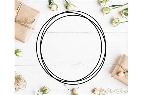 Circle monogram frame svg, double frame svg, wedding frame (419495 ...