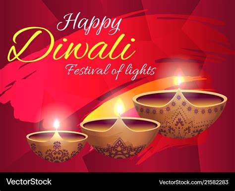 Happy diwali festival of lights bright poster Vector Image