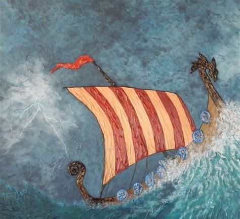 Dragon´s Vengance - Viking Ship Storm Se, Painting by Liza Wheeler ...