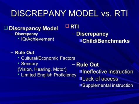 Discrepancy model vs. rti ppt