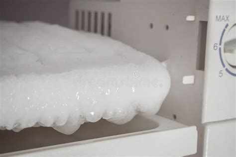 Frozen Ice Buildup in the Freezer Stock Photo - Image of modern, freezer: 99808978