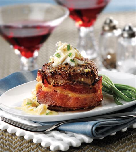 Bacon-Wrapped Filet Mignon with Crab Sauce