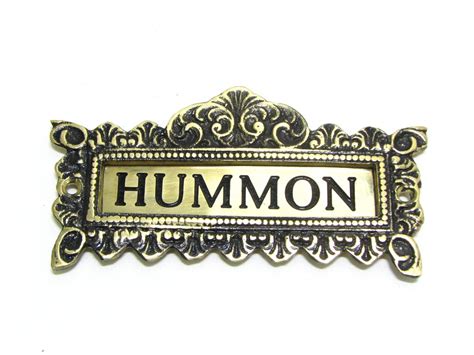 Personalized Solid Brass Door Name Plates Replaceable Plate Flowery ...