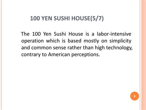 PPT - 100 Yen Sushi House CASE 4.1 PowerPoint Presentation, free ...