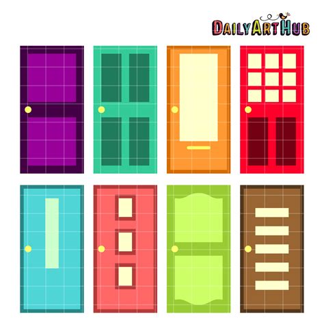 Colorful Doors Clip Art Set – Daily Art Hub // Graphics, Alphabets & SVG | Monster inc birthday ...