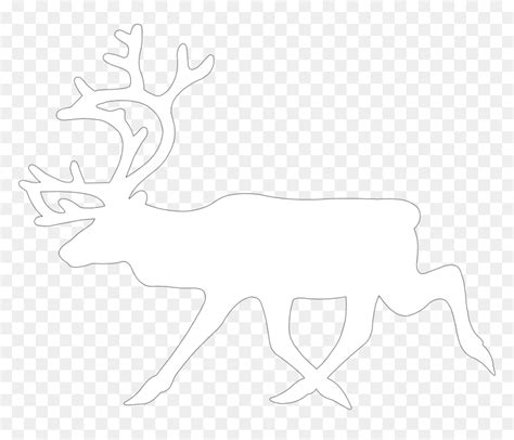 Transparent Deer Head Silhouette Png - White Reindeer No Background ...