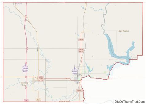 Map of Kay County, Oklahoma - Thong Thai Real