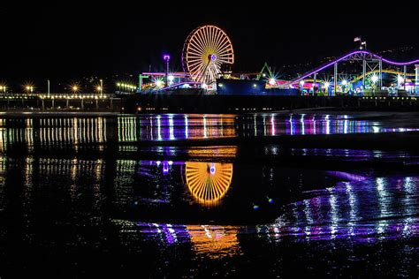 Santa Monica Pier at Night Photograph by Will Cadena | Pixels