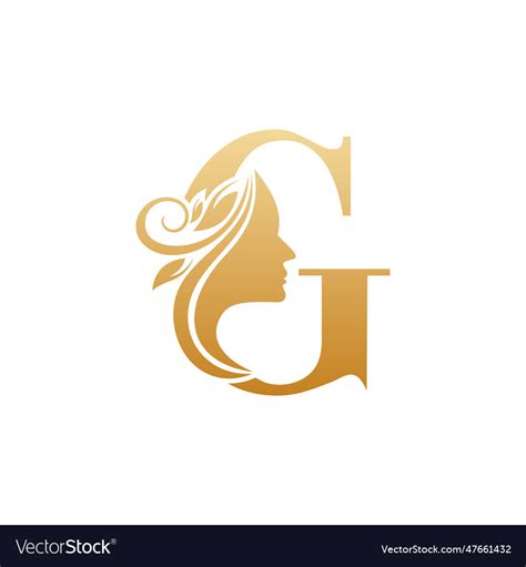 Initial g face beauty logo design templates Vector Image