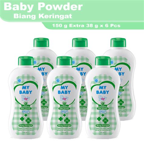 [ 6 PCS ] My Baby Powder Biang Keringat 150 gram Extra 38 gram x 6 Pcs ...