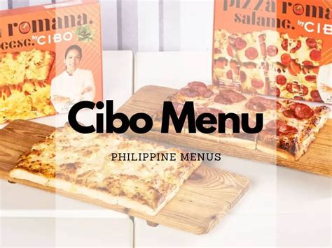 Cibo Menu Philippines (2024) — Philippine Menus