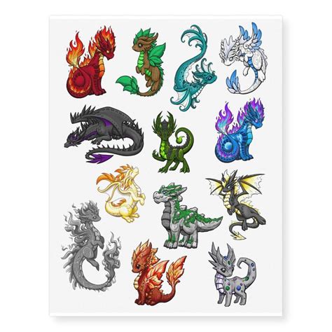 Elemental Dragon Temporary Tattoos | Zazzle.com in 2020 | Elemental dragons, Cute dragon drawing ...