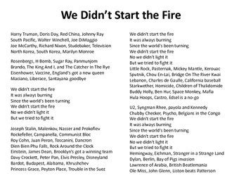 Billy Joel: We Didn't Start the Fire by Around the World Learning