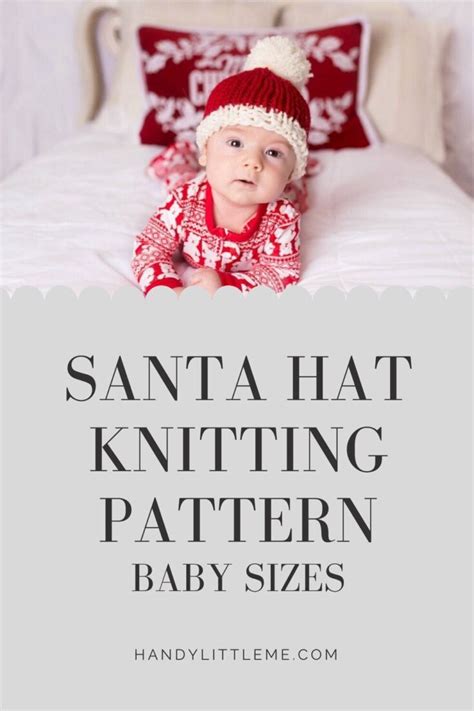 Santa Hat Pattern for Baby | Free Knitting Patterns | Handy Little Me