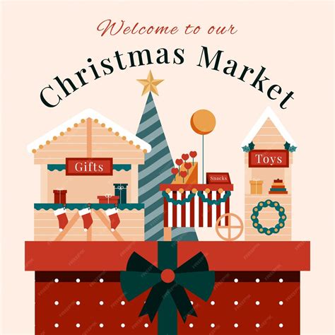 Free Vector | Flat christmas market illustration