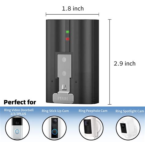 2-Pack 6040mAh Replacement Battery with Charger Station for Ring-Doorbell Camera 2/3/4 ...