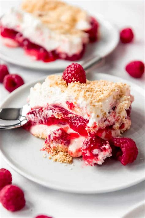 Fresh Raspberry Jello Dessert - House of Nash Eats