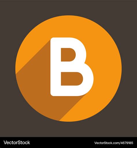 Letter b logo flat icon style Royalty Free Vector Image