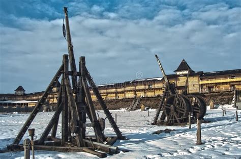 Medieval siege machines stock image. Image of fortress - 117307195