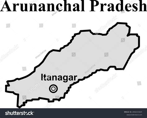 Arunachal Pradesh State Map Indian State Stock Vector (Royalty Free) 2042215025 | Shutterstock