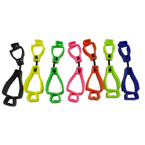 10 x Glove Clips BULK PACK - Various Colours - Interlock Design Clip