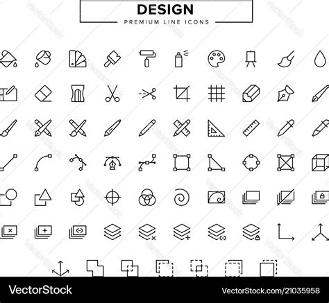 Design line icon set Royalty Free Vector Image