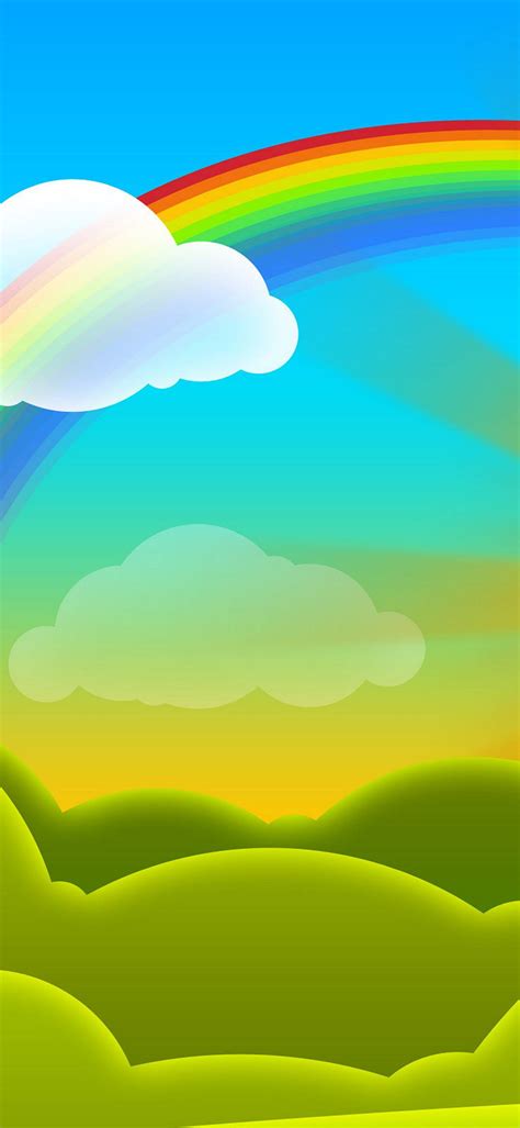 Rainbow Vector Cartoon Wallpaper - [1080x2340]