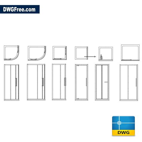 Shower cabins DWG - Download Autocad Blocks Model. AutoCad