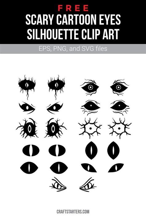 Free Scary Cartoon Eyes Silhouette Clip Art | Cartoon eyes, Silhouette ...