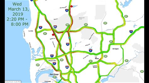 San Diego Traffic (in one minute) for March 13, 2019 between 2:20 PM ...