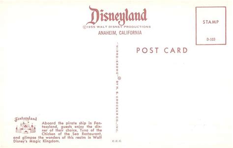 Anaheim California Disneyland Fantasyland Vintage Postcard K103913 ...