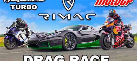 MotoGP Bike v Rimac Nevera v Turbo Hayabusa: DRAG RACE - Turbo and Stance