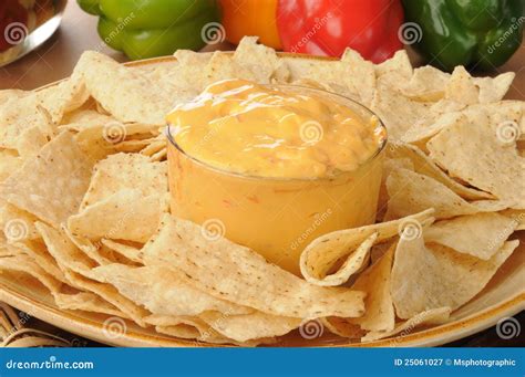 Tortilla Chips with Spicy Cheese Dip Stock Image - Image of vegetables, gourmet: 25061027