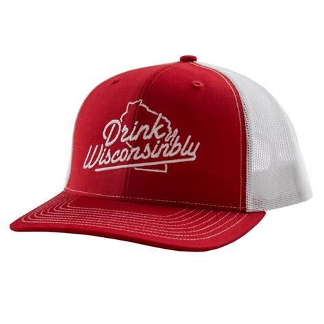 Red & White Trucker Hat - Drink Wisconsinbly