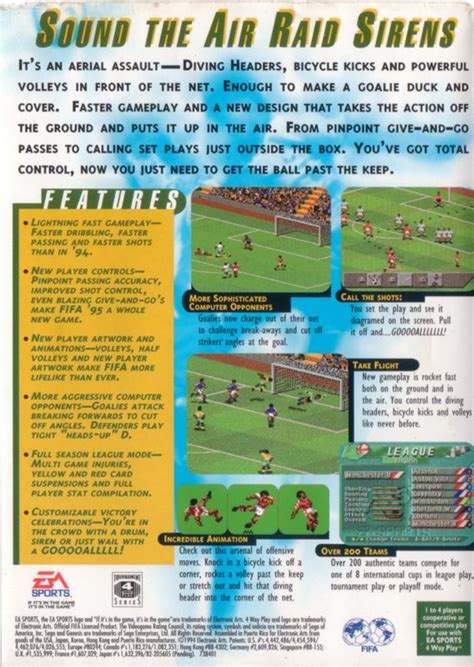 FIFA Soccer 95 (1994) Genesis box cover art - MobyGames