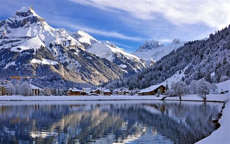 Sfondi : paesaggio, montagne, lago, acqua, riflessione, la neve, inverno, Svizzera, natura ...