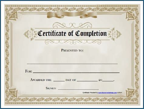 Free Editable Printable Certificate Of Completion Regarding Certific ...