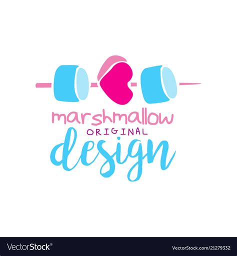 Marshmallow original logo design label Royalty Free Vector