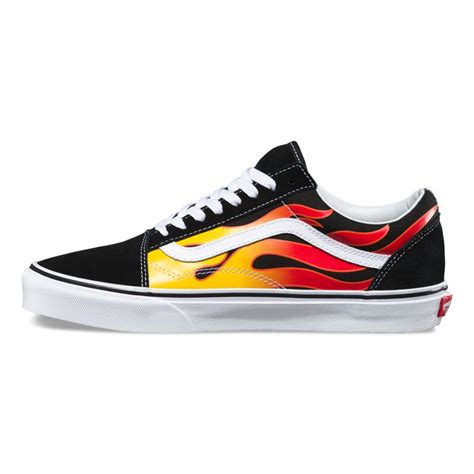 Vans Flame Old Skool Black/Black/True White | Mens Classics – Vans | Vans New Shoes for Women + Men